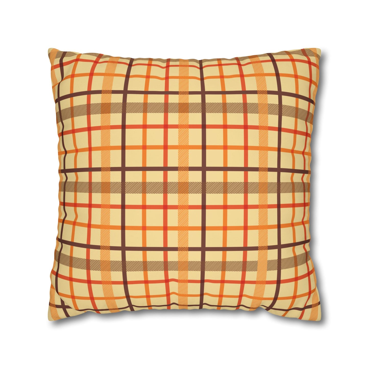 Autumn Plaid Pillowcase, Cozy Home Decor, Gift for Fall, Decorative Cushion Cover, Plaid Throw Pillow, Seasonal Home Accents