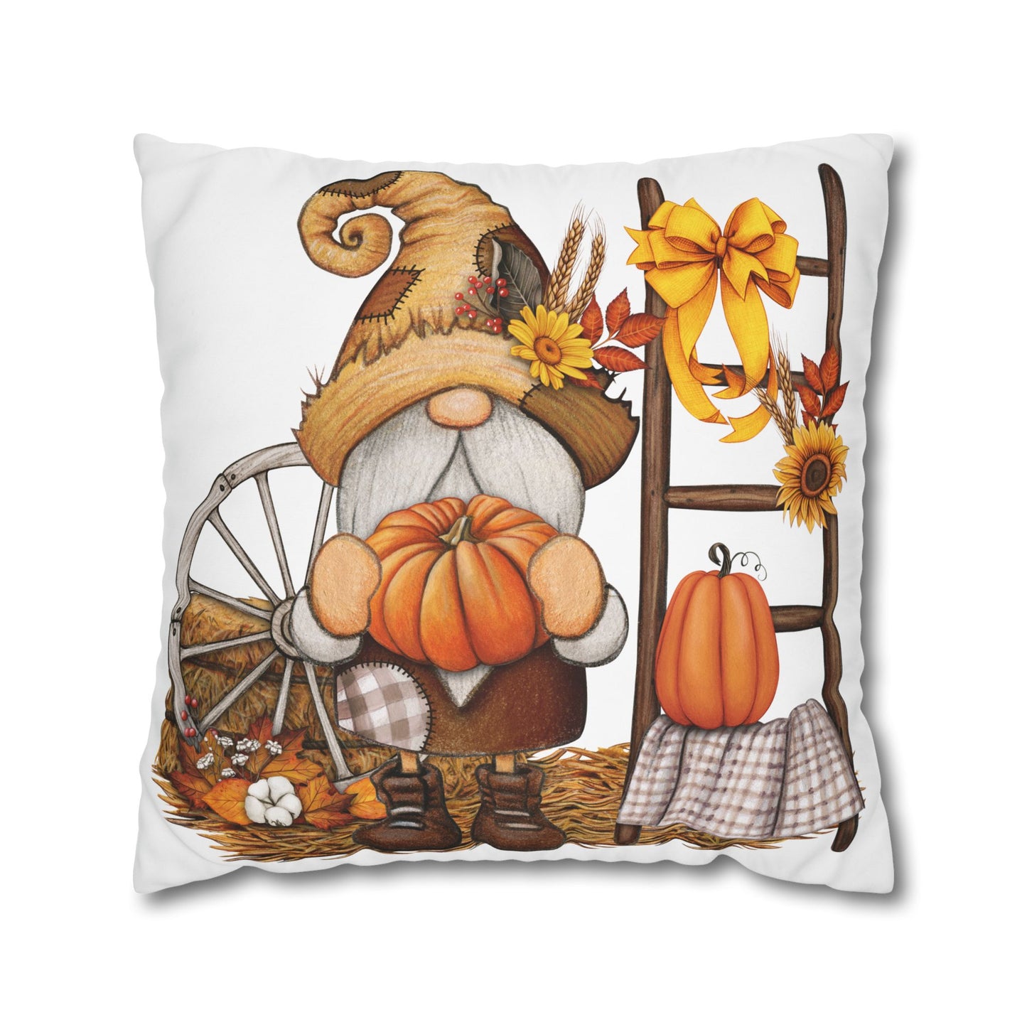 Autumn Gnome Pillowcase, Fall Home Decor, Cozy Throw Pillow Cover, Seasonal Cushion, Thanksgiving Gift Idea, Farmhouse Decor