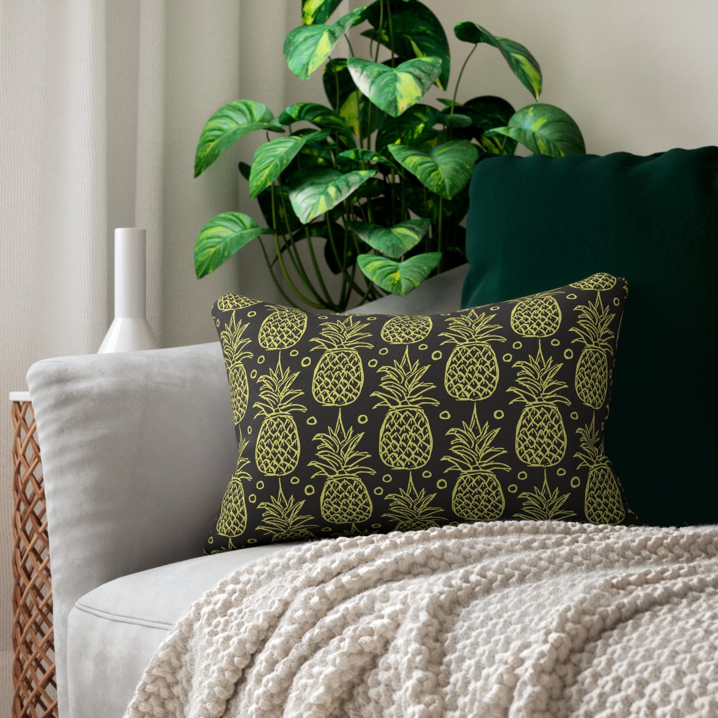 Lumbar Pillow - Golden Welcome Pineapple