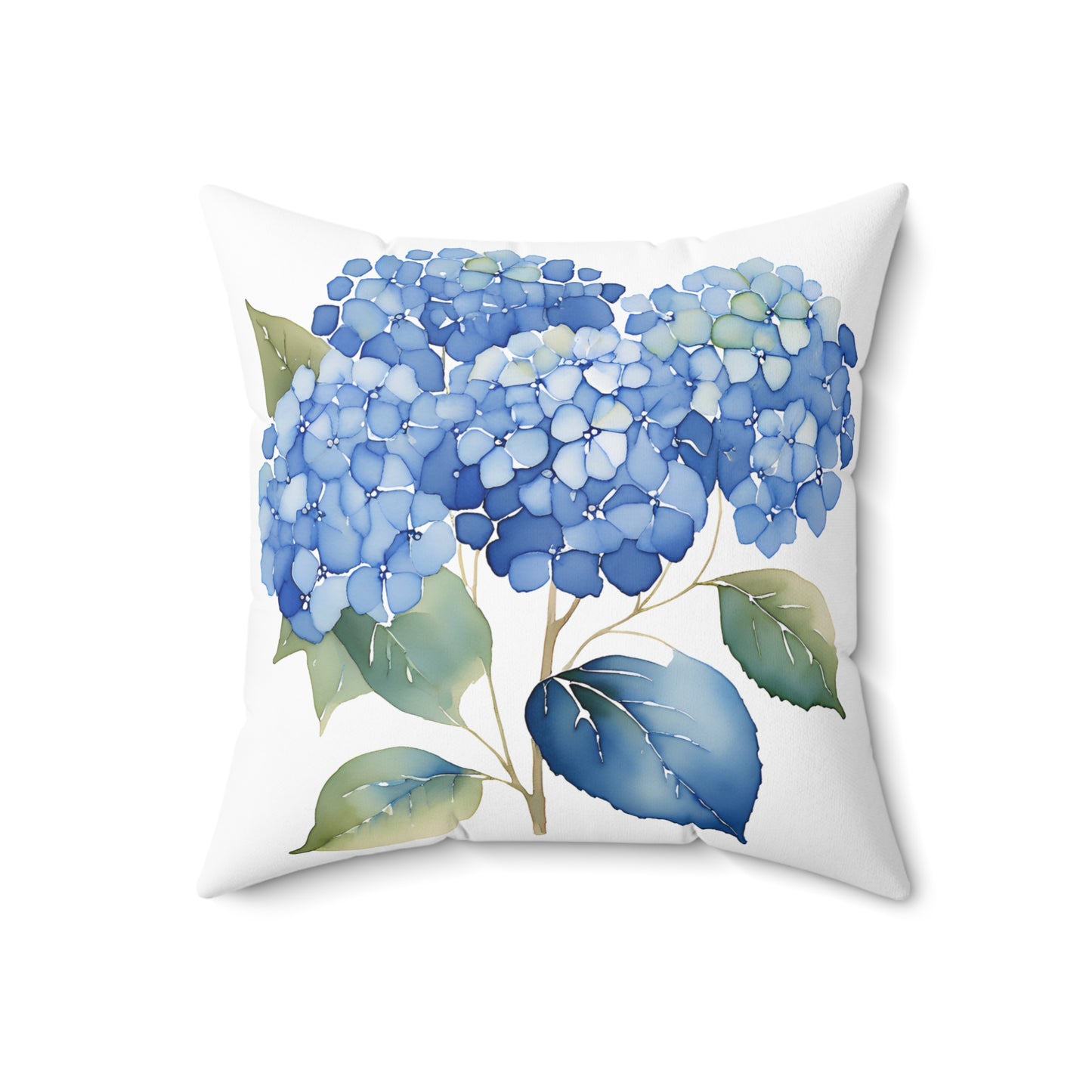Blue Hygrangeas of Spun Polyester Square Pillow