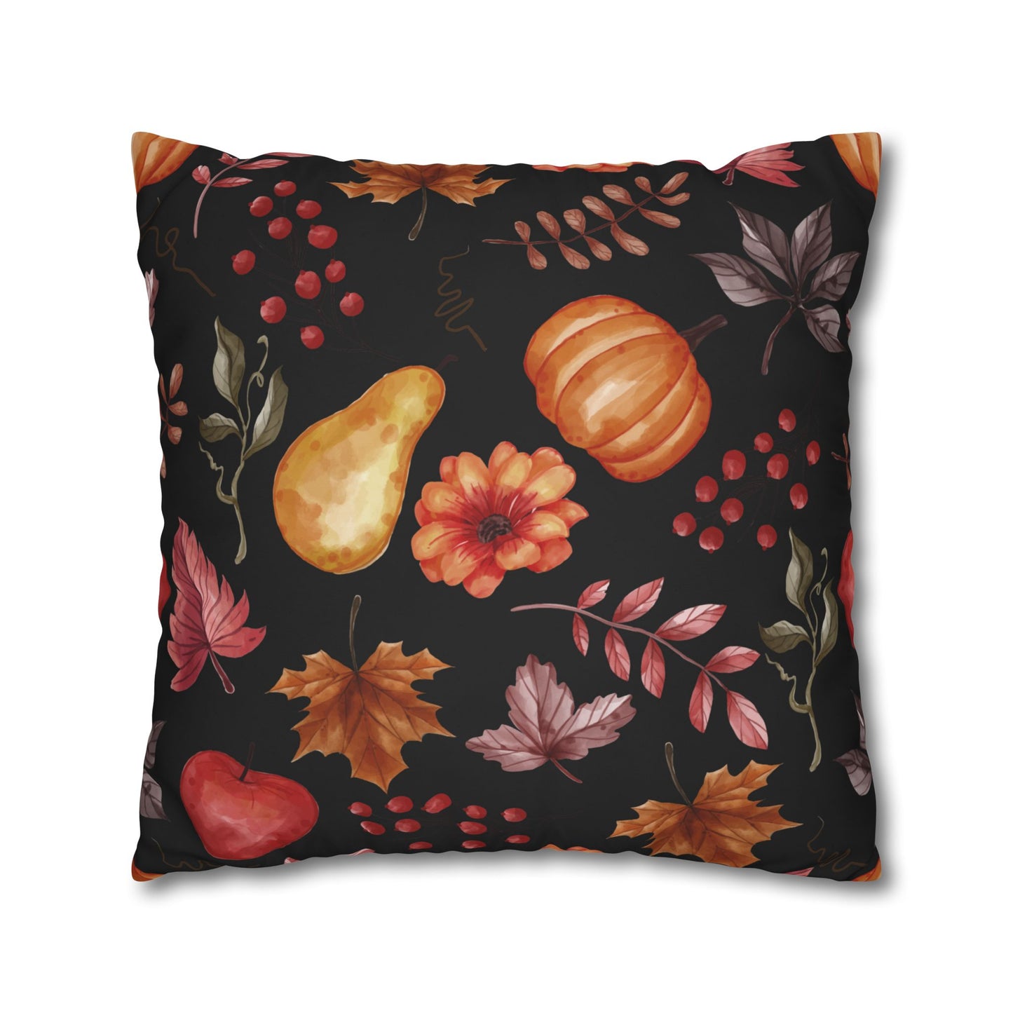 Fall Harvest Decorative Pillowcase, Cozy Home Decor, Autumn Cushion Cover, Thanksgiving Gift, Floral Throw Pillow