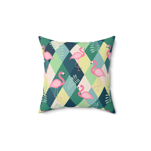 Tropical Flamingo Square Pillow - Stylish Home Decor for Summer Vibes