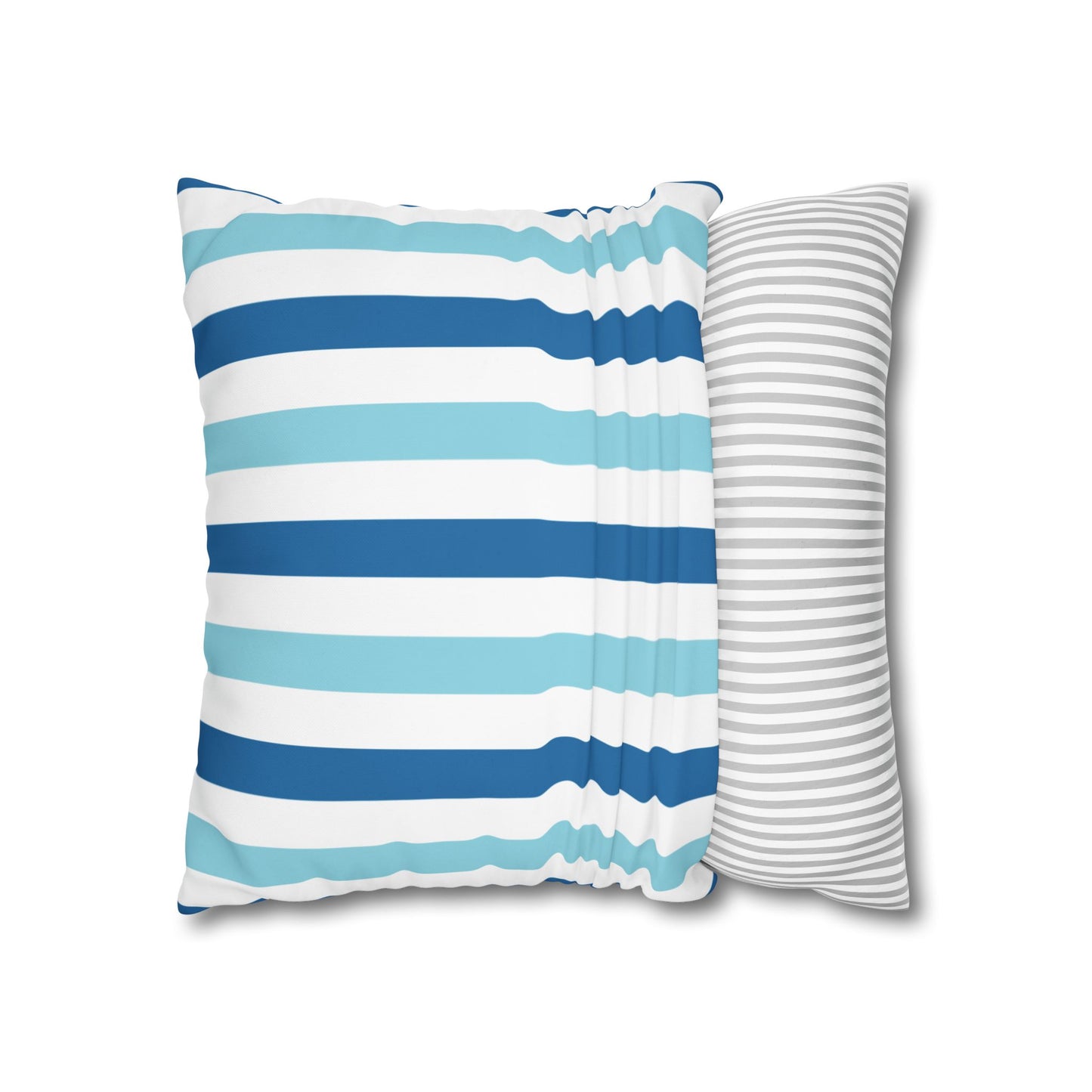 Coastal Striped Pillowcase, Beach Decor, Nautical Home Accessories, Throw Pillow Cover, Living Room Cushion Cover