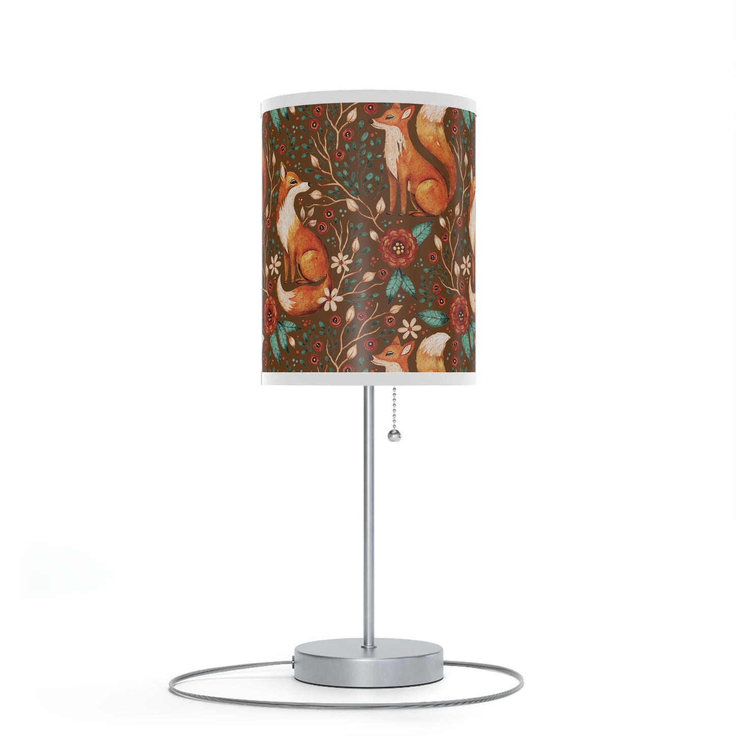Whimsical Fox Floral Table Lamp - Stylish Decorative Lighting for Cozy Spaces - Mocha