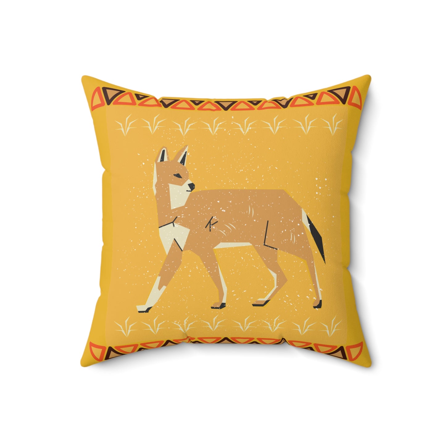 Desert Fox - Coyote Boho Accent Pillow - Southwestern and Tribal-Inspired Boho Style