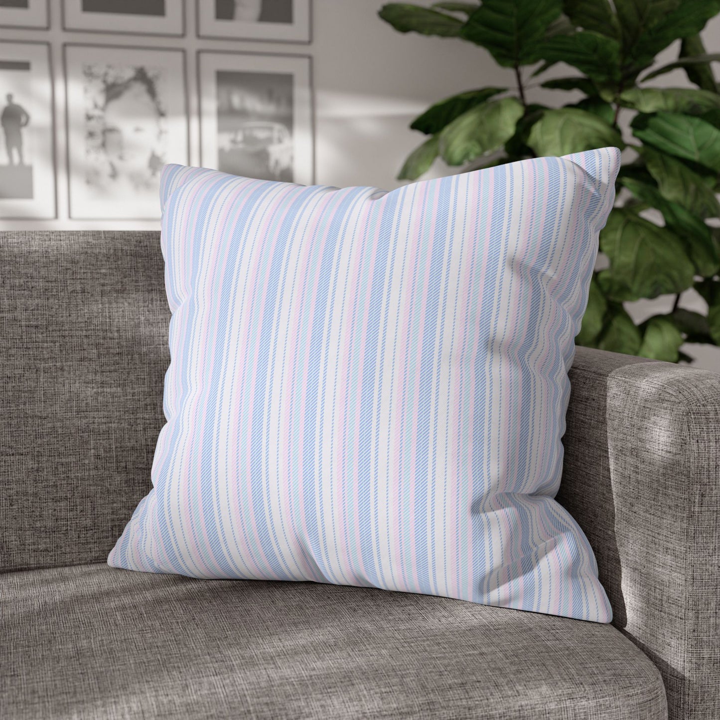 Pastel Striped Throw Pillowcase, Cozy Home Decor, Modern Cushion Cover, Stylish Living Room Accent, Birthday Gift, Soft Furniture Accessory