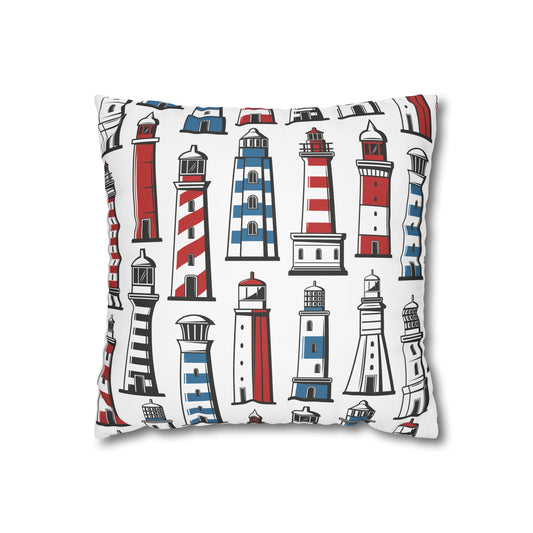 Nautical Lighthouse Pillowcase, Coastal Decor, Beach House Gift, Modern Home Accent, Summer Vibes, Vacation Theme