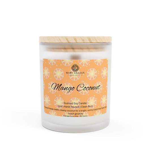 Candle Tropical Mango Coconut Scent, 11oz