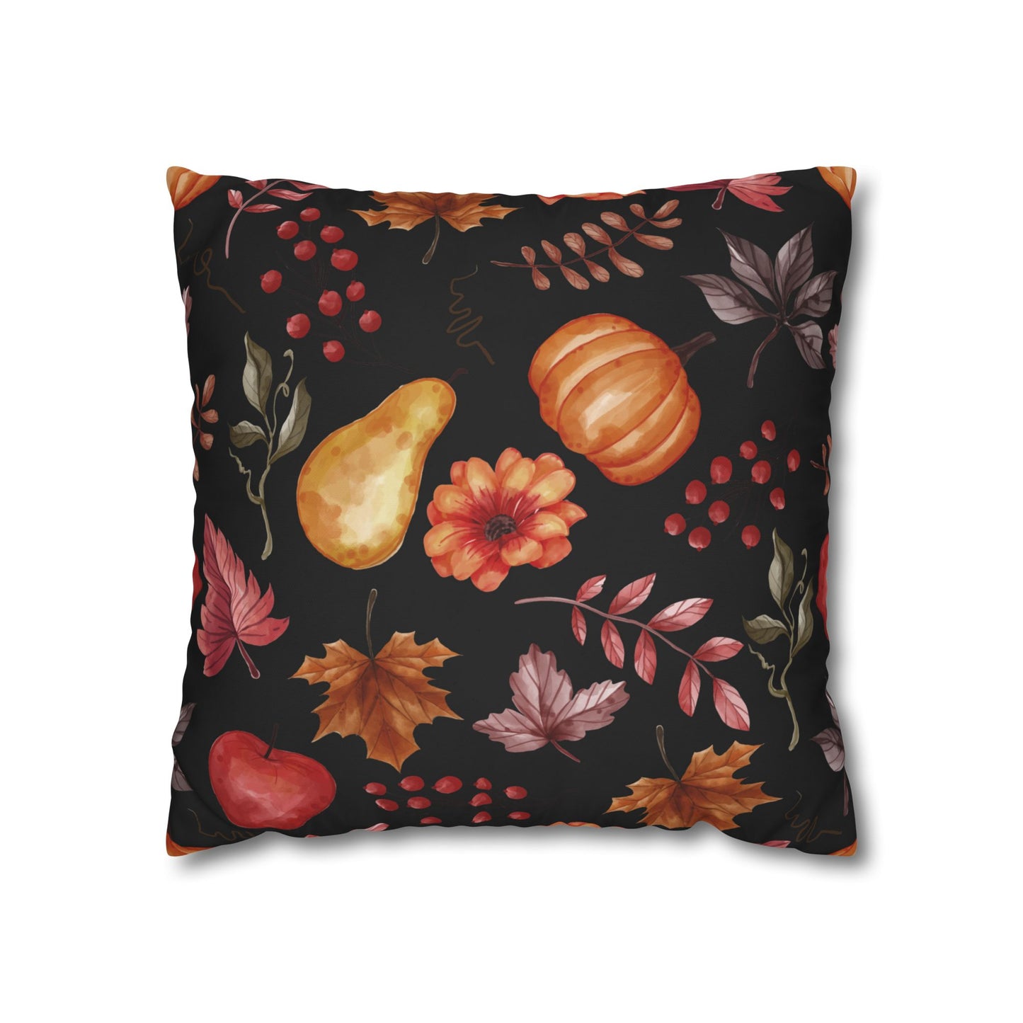 Fall Harvest Decorative Pillowcase, Cozy Home Decor, Autumn Cushion Cover, Thanksgiving Gift, Floral Throw Pillow