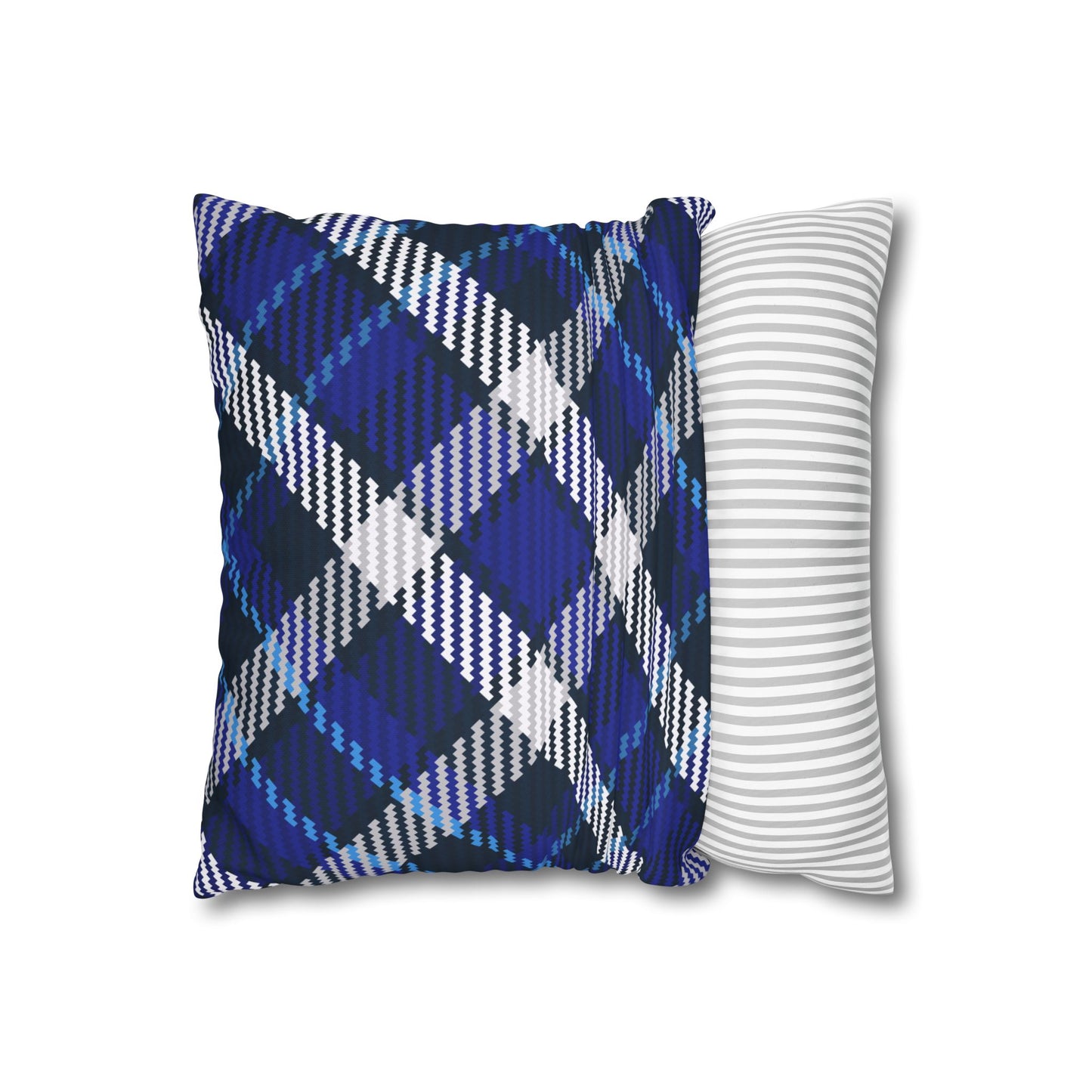 Blue Plaid Throw Pillowcase, Cozy Home Decor, Stylish Cushion for Living Room, Gift for Housewarming, Modern Accent Pillow