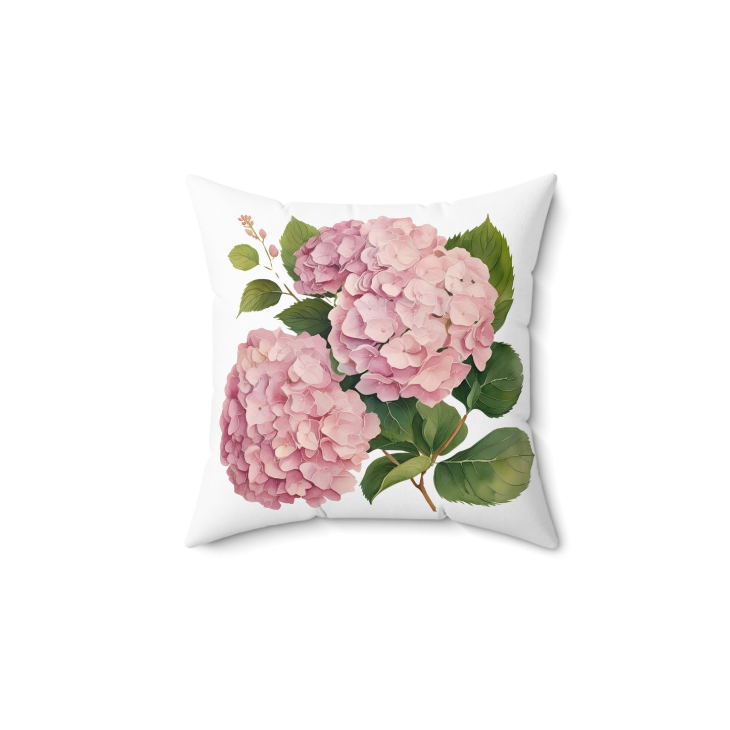 Tri Blushing Pink Hydrangeas of Spun Polyester Square Pillow
