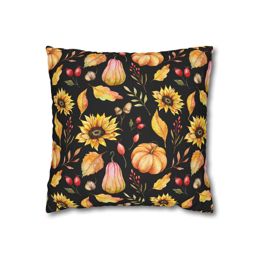 Autumn Floral Pillowcase, Cozy Fall Decor, Pillow Cover for Home, Thanksgiving Gift, Harvest Decor, Couch Throw Pillow
