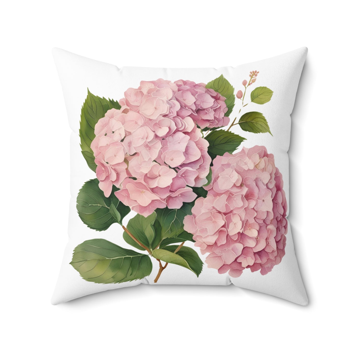 Tri Blushing Pink Hydrangeas of Spun Polyester Square Pillow