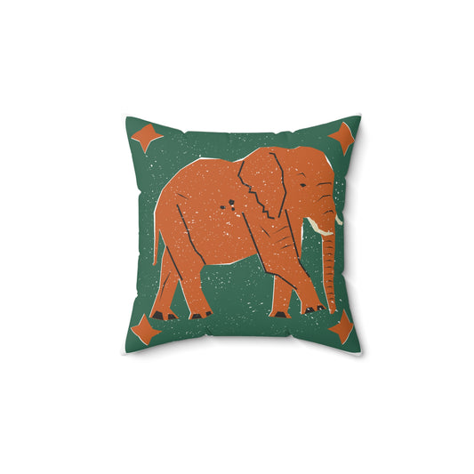 Tribal Boho Rustic Elephant Decorative Pillow | Cozy Home Accent, Unique Gift, Boho Decor, Living Room Cushion, Art Print Throw Pillow