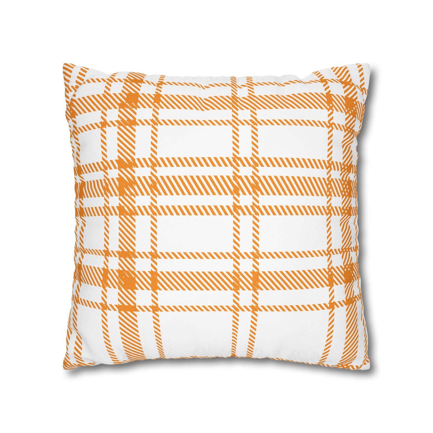Cozy Plaid Pillowcase | Soft Square Canvas Cushion for Home Decor, Farmhouse Style, Living Room, Seasonal Gift, Wedding Decor