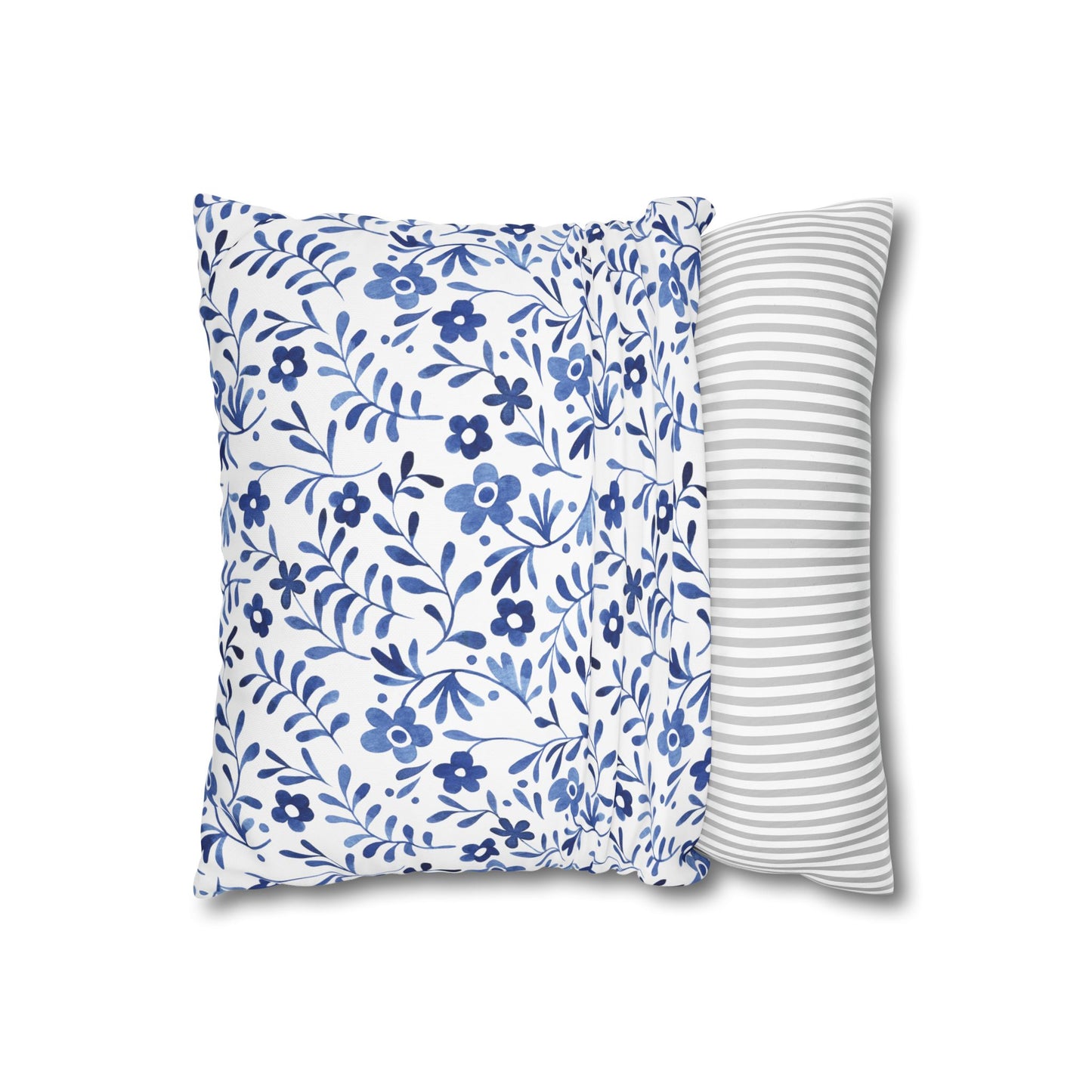 Floral Design Pillowcase - Cozy Home Decor, Decorative Cushion Cover, Blue & White Cushion, Gift for Homeowners, Floral Pillow