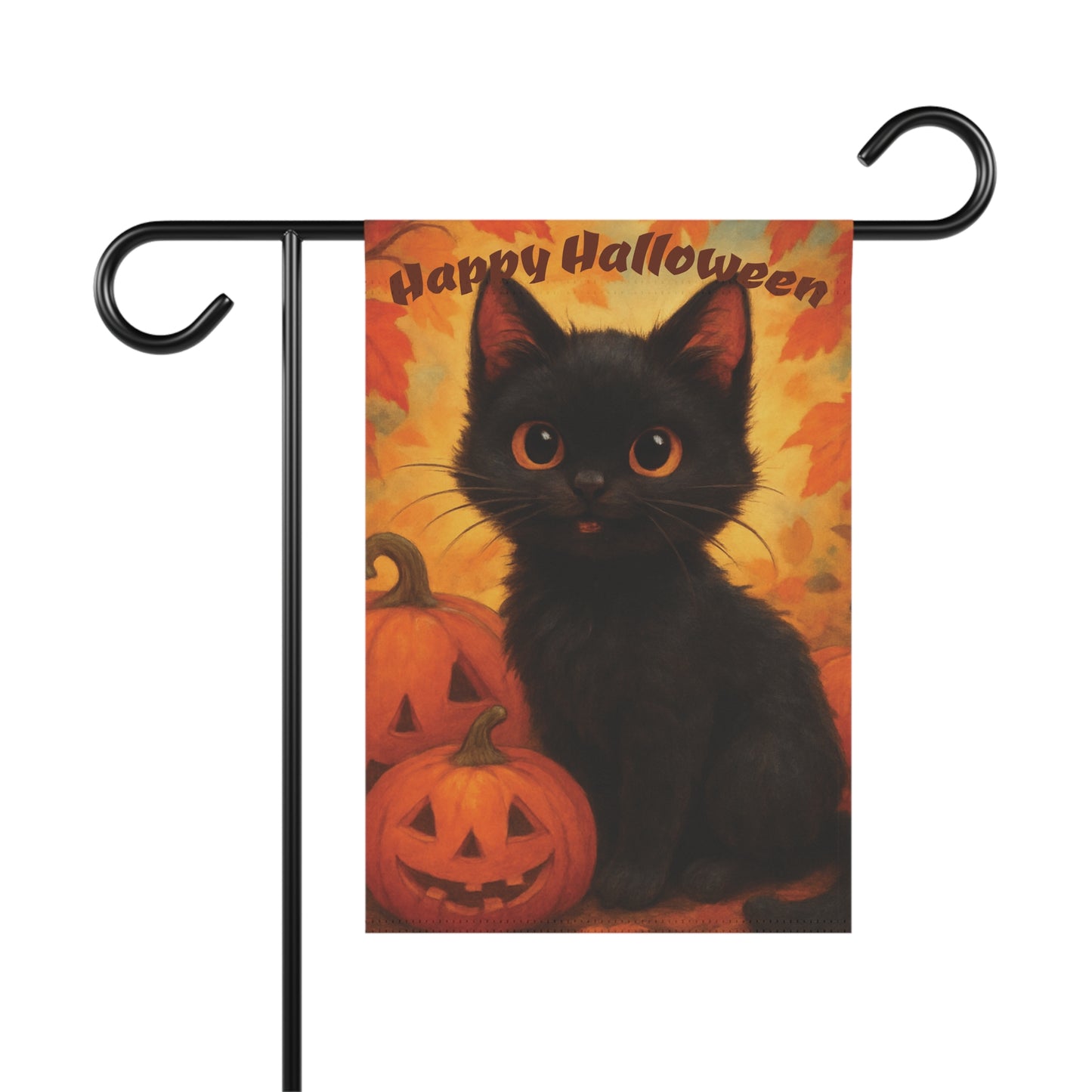 Halloween Cat Garden Banner, Spooky Outdoor Decor, Seasonal Home Accent, Fall Decoration, Perfect for Halloween Celebrations