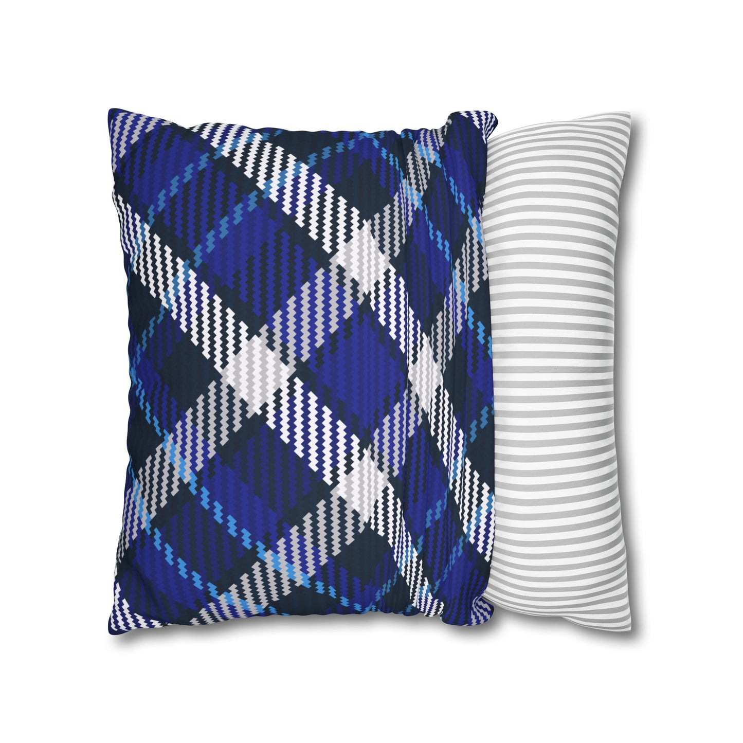 Blue Plaid Throw Pillowcase, Cozy Home Decor, Stylish Cushion for Living Room, Gift for Housewarming, Modern Accent Pillow
