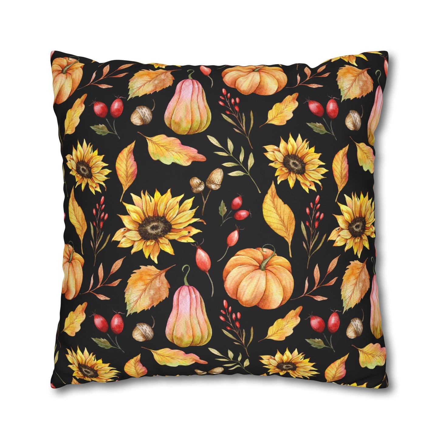 Autumn Floral Pillowcase, Cozy Fall Decor, Pillow Cover for Home, Thanksgiving Gift, Harvest Decor, Couch Throw Pillow