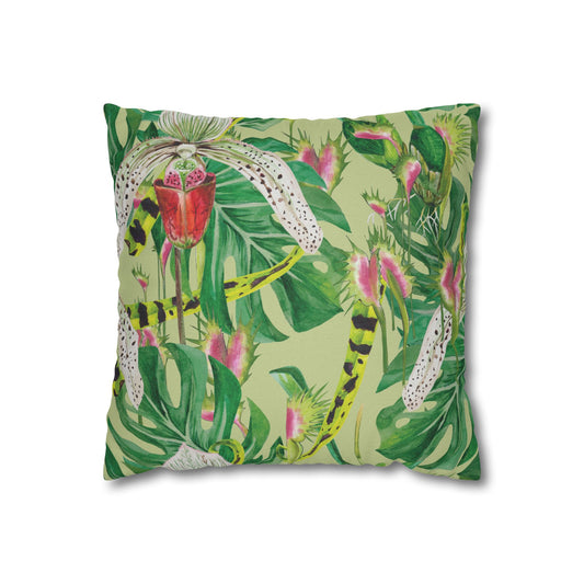 Tropical Floral Pillowcase | Decorative Home Accent, Botanical Throw Pillow, Bohemian Décor, Gift for Plant Lovers, Summer Home Style
