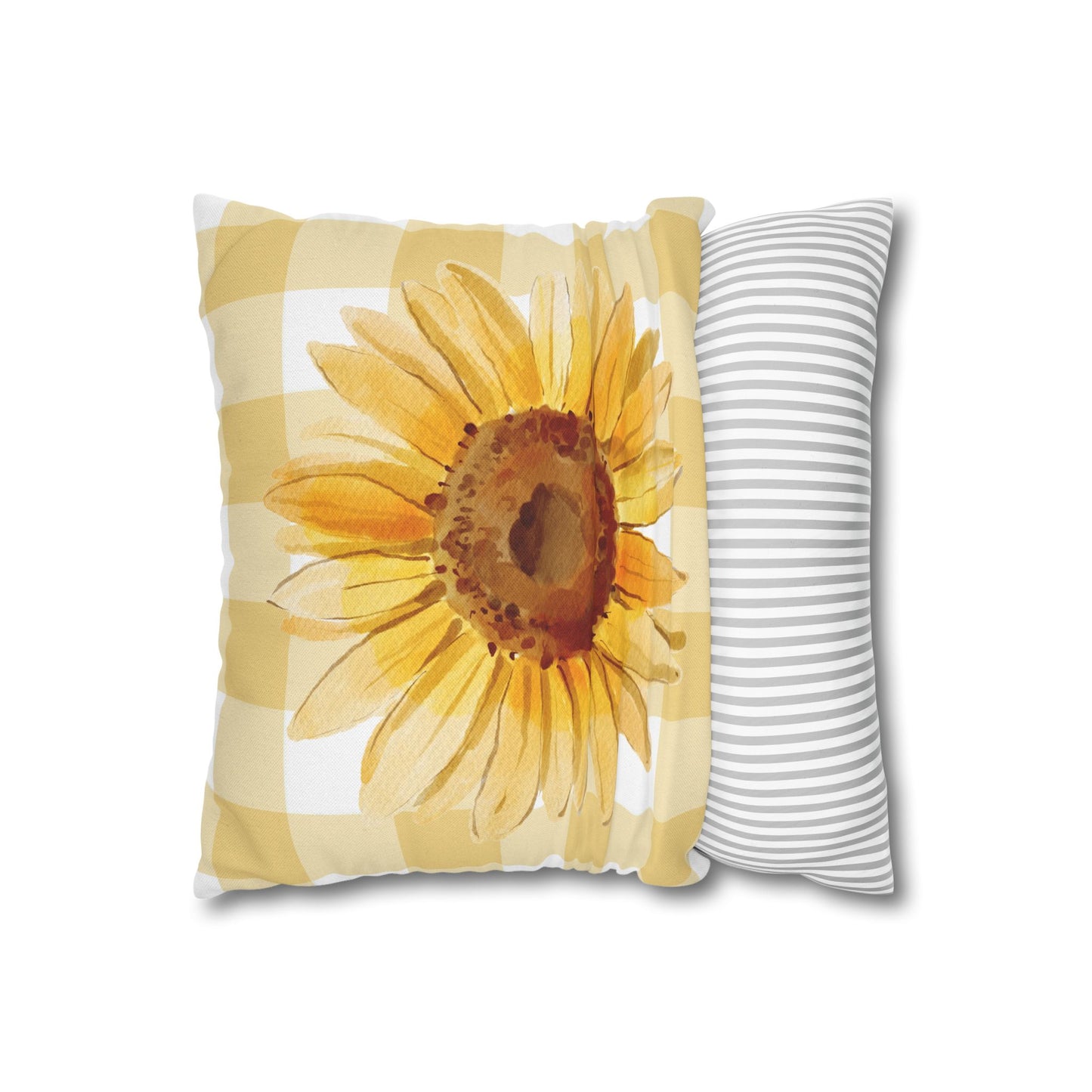 Pillowcase - Sunflower and Plaid Design
