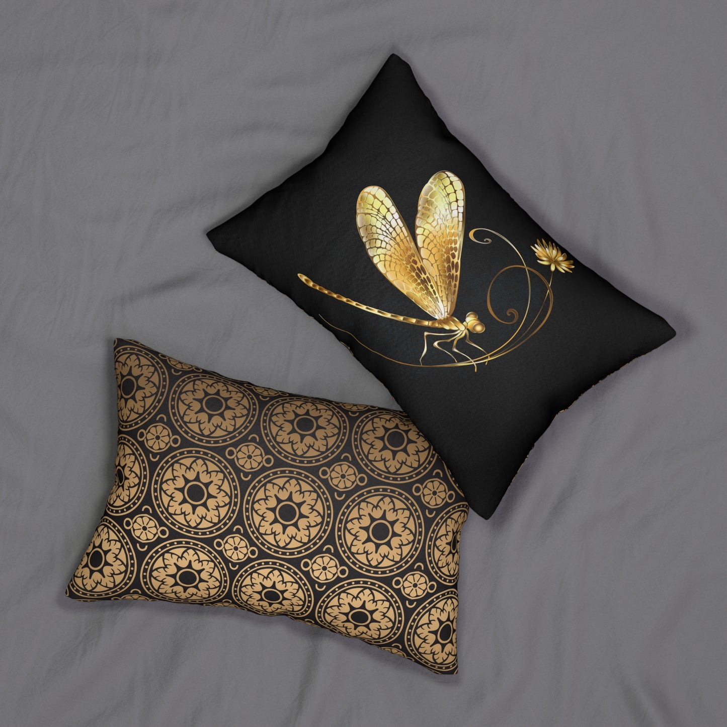 Elegant Gold Dragonfly Lumbar Pillow | Cozy Home Decor, Unique Gift for Nature Lovers, Floral Accent, Stylish Cushion, Living Room [...]