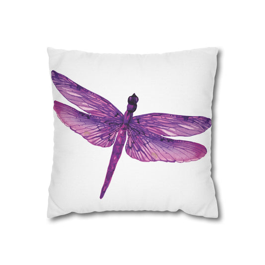Whimsical Purple Watercolor Dragonfly Pillowcase | Home Decor, Decorative Pillow, Cushion Cover, Gift for Nature Lovers, Unique Home Accessories