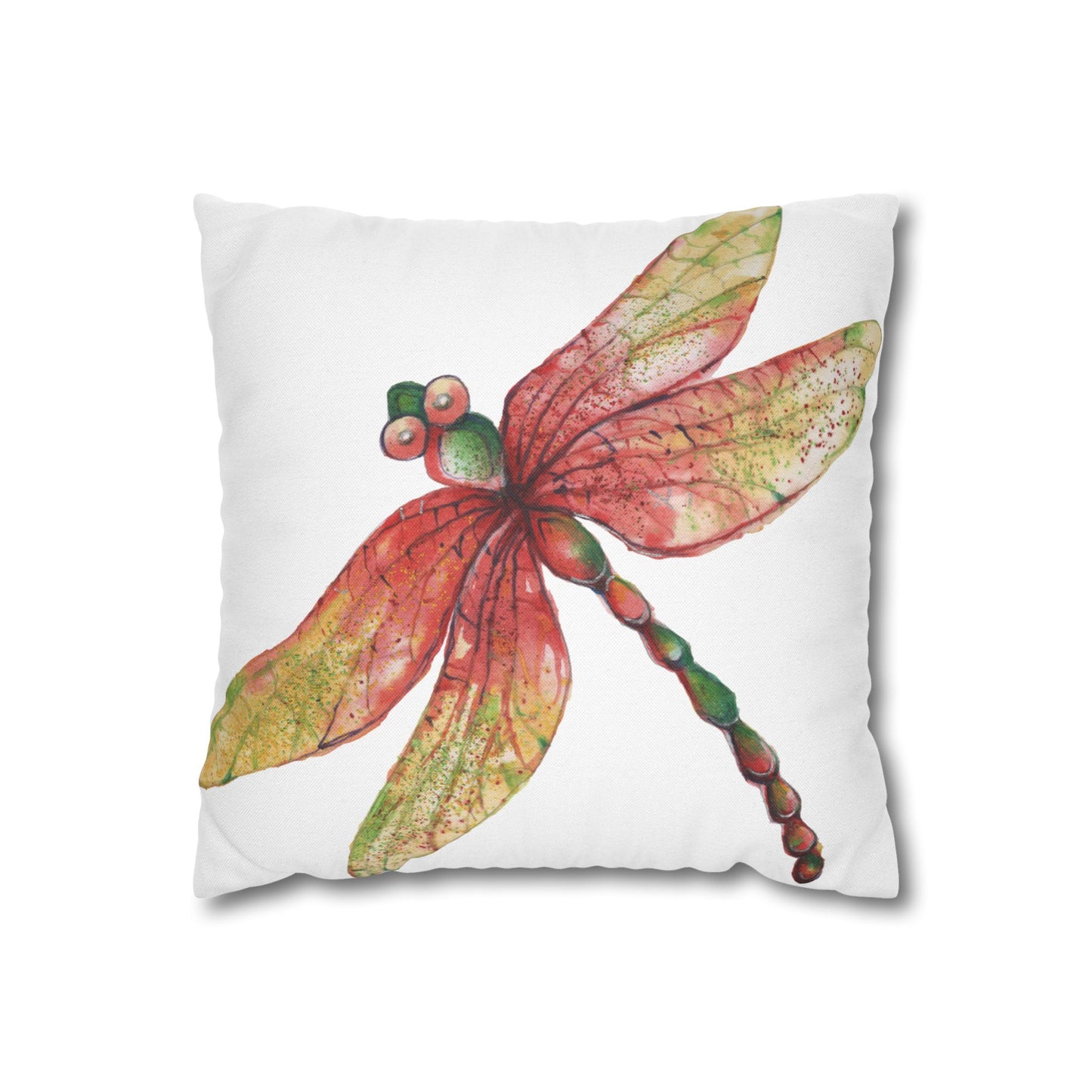 Earthy Vibrant Dragonfly Pillowcase | Nature-Inspired Home Decor, Gardening Gift, Spring Accent, Bohemian Pillow Cover, Eco-Friendly Textile