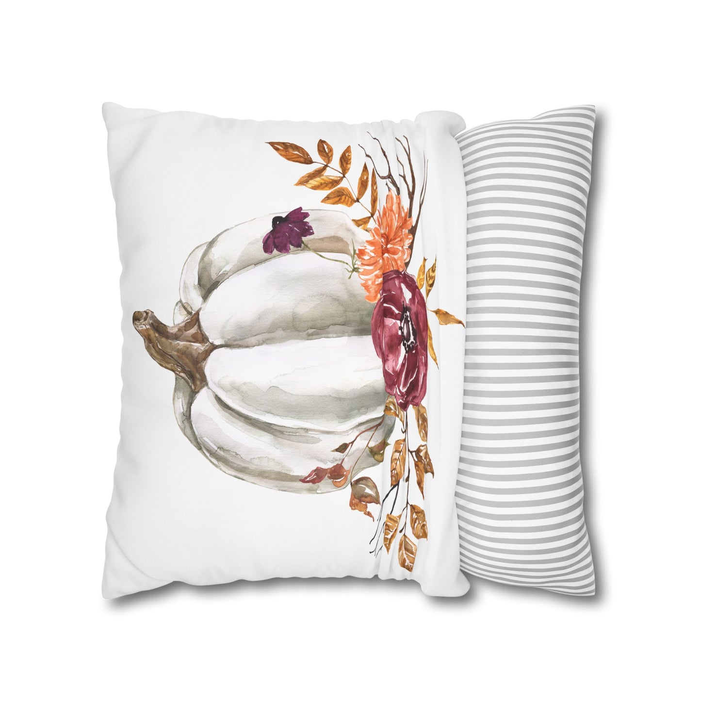 Autumn Floral Pumpkin Pillowcase - Cozy Home Decor for Fall, Harvest, Thanksgiving, Seasonal Cushion Cover, Gift for Her
