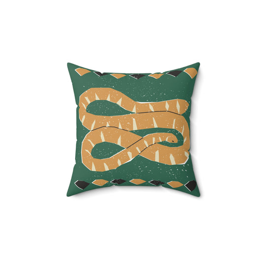 Rustic Tribal Snake Nature-Inspired Decorative Pillow, Home Decor Throw Cushion, Gift for Snake Lovers, Boho Accent Pillow, Hygge Home Accessory