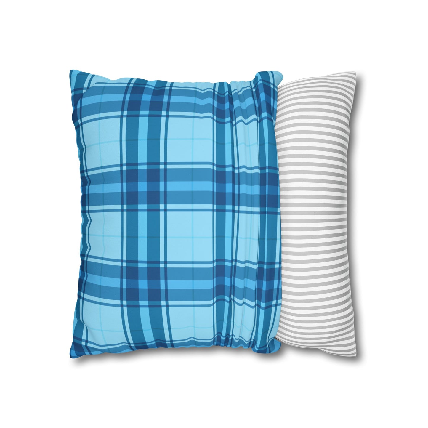 Plaid Blue Throw Pillowcase, Cozy Home Decor, Decorative Cushion, Accent Pillow, Living Room Style, Gift for Him or Her