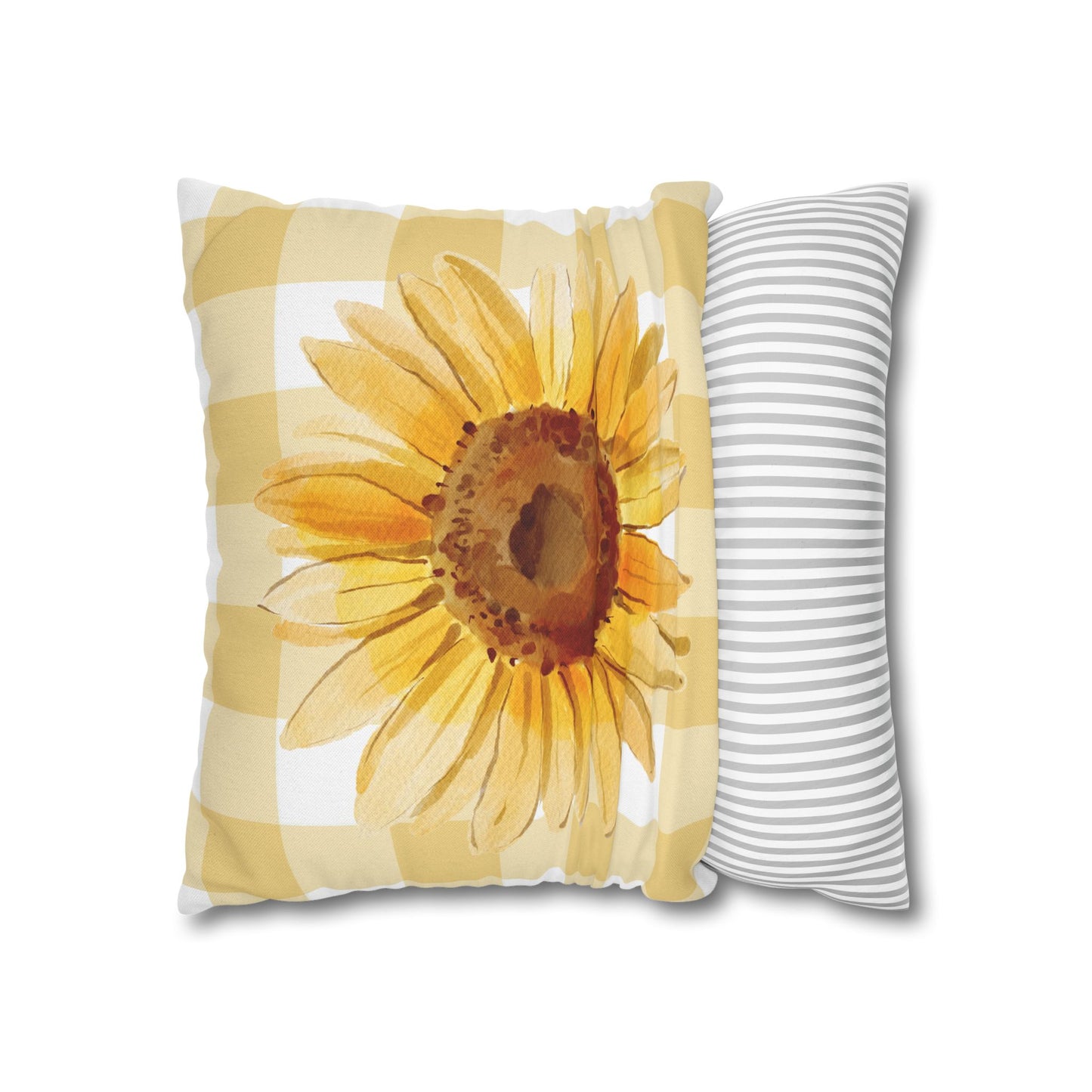 Pillowcase - Sunflower and Plaid Design