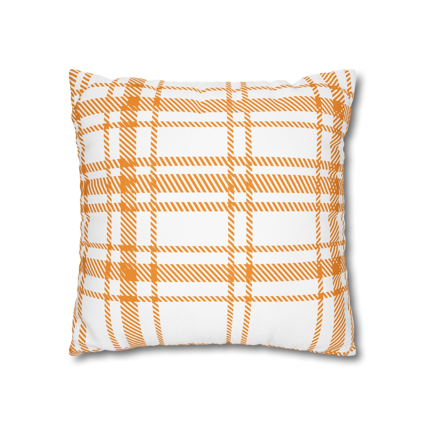 Cozy Plaid Pillowcase | Soft Square Canvas Cushion for Home Decor, Farmhouse Style, Living Room, Seasonal Gift, Wedding Decor