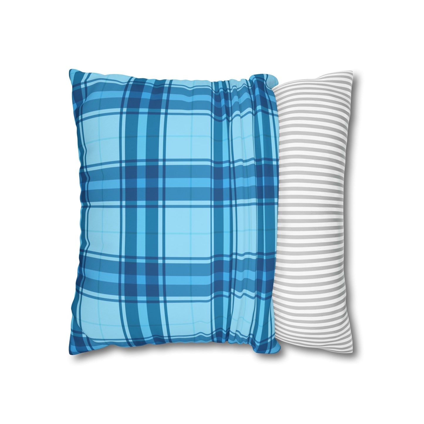 Plaid Blue Throw Pillowcase, Cozy Home Decor, Decorative Cushion, Accent Pillow, Living Room Style, Gift for Him or Her
