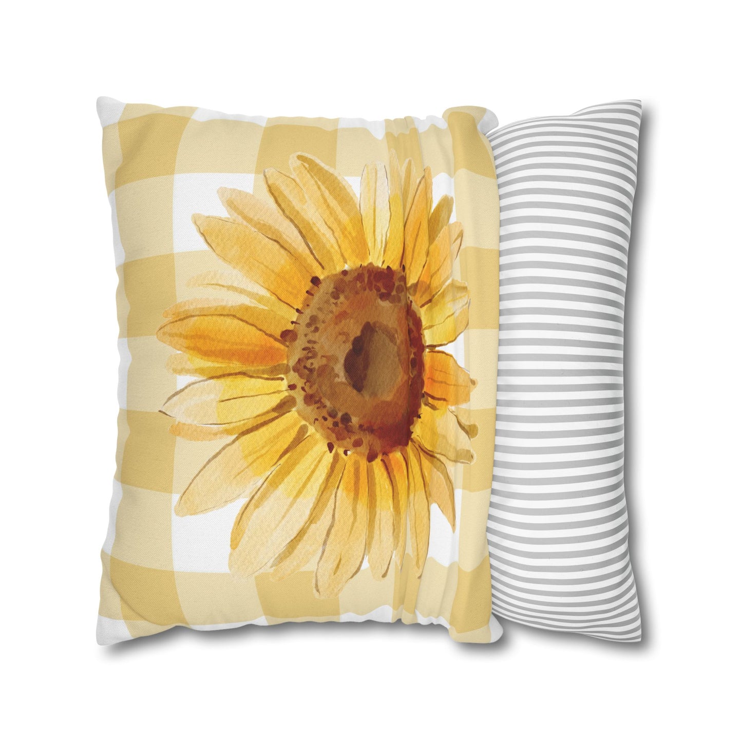 Pillowcase - Sunflower and Plaid Design