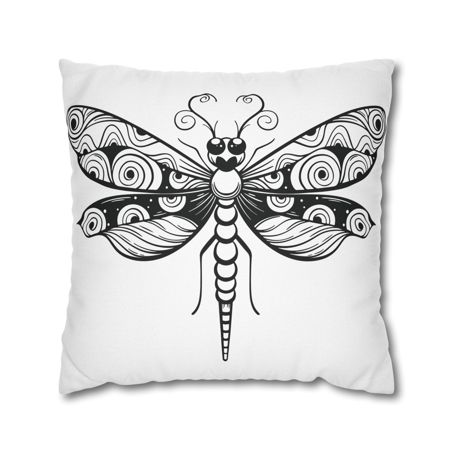 Boho Black and White Butterfly Pillowcase - Decorative Throw Pillow Cover, Home Decor, Gift for Nature Lovers, Modern Cushion, Cozy Vibe
