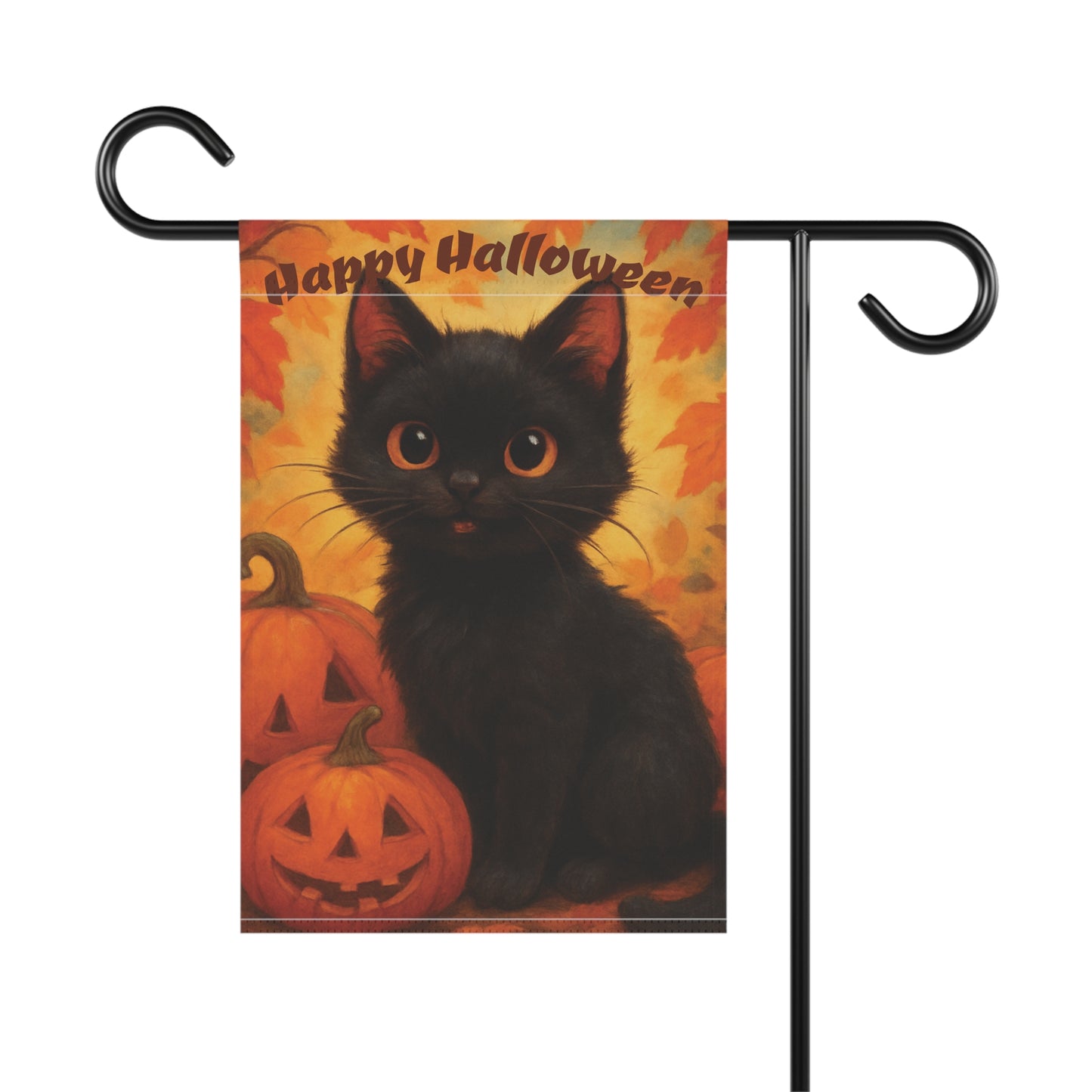 Halloween Cat Garden Banner, Spooky Outdoor Decor, Seasonal Home Accent, Fall Decoration, Perfect for Halloween Celebrations