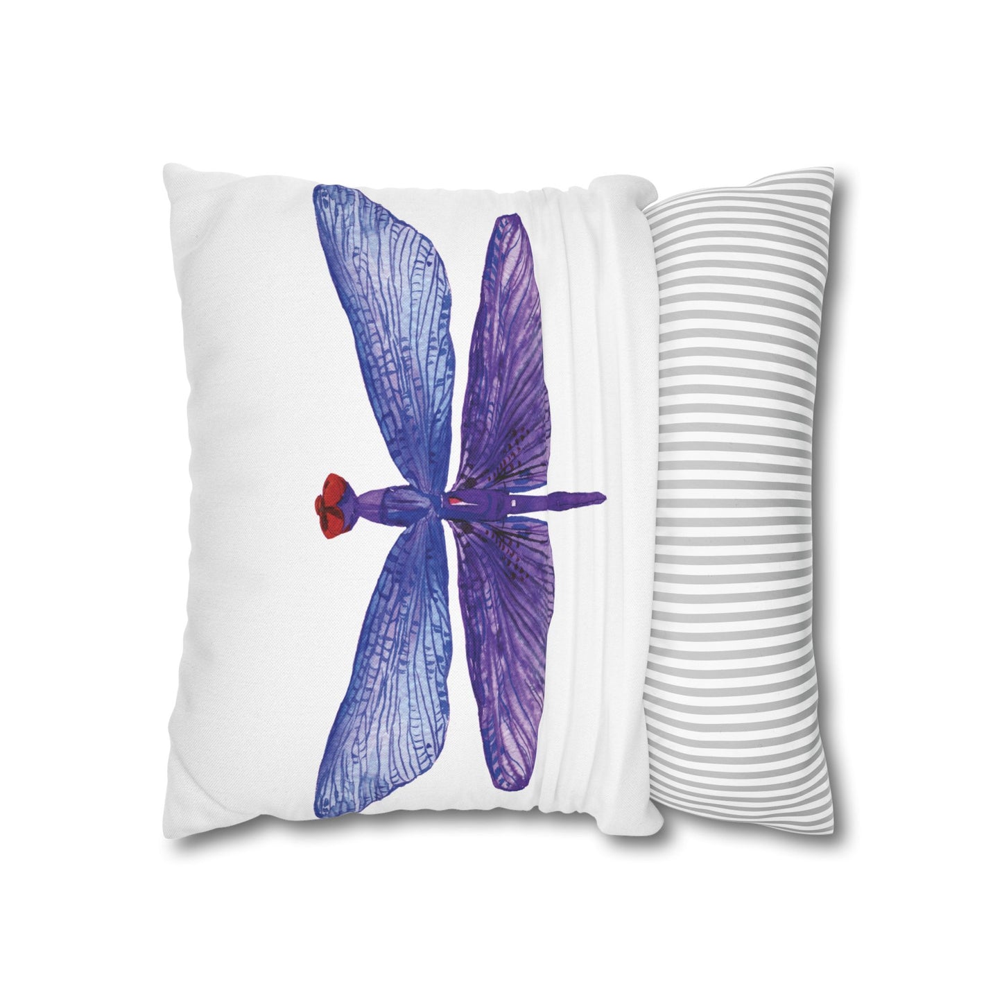 Vibrant Purple Dragonfly Decorative Pillowcase, Home Decor Accent, Gift for Nature Lovers, Throw Pillow, Summer Vibes, Unique Interior