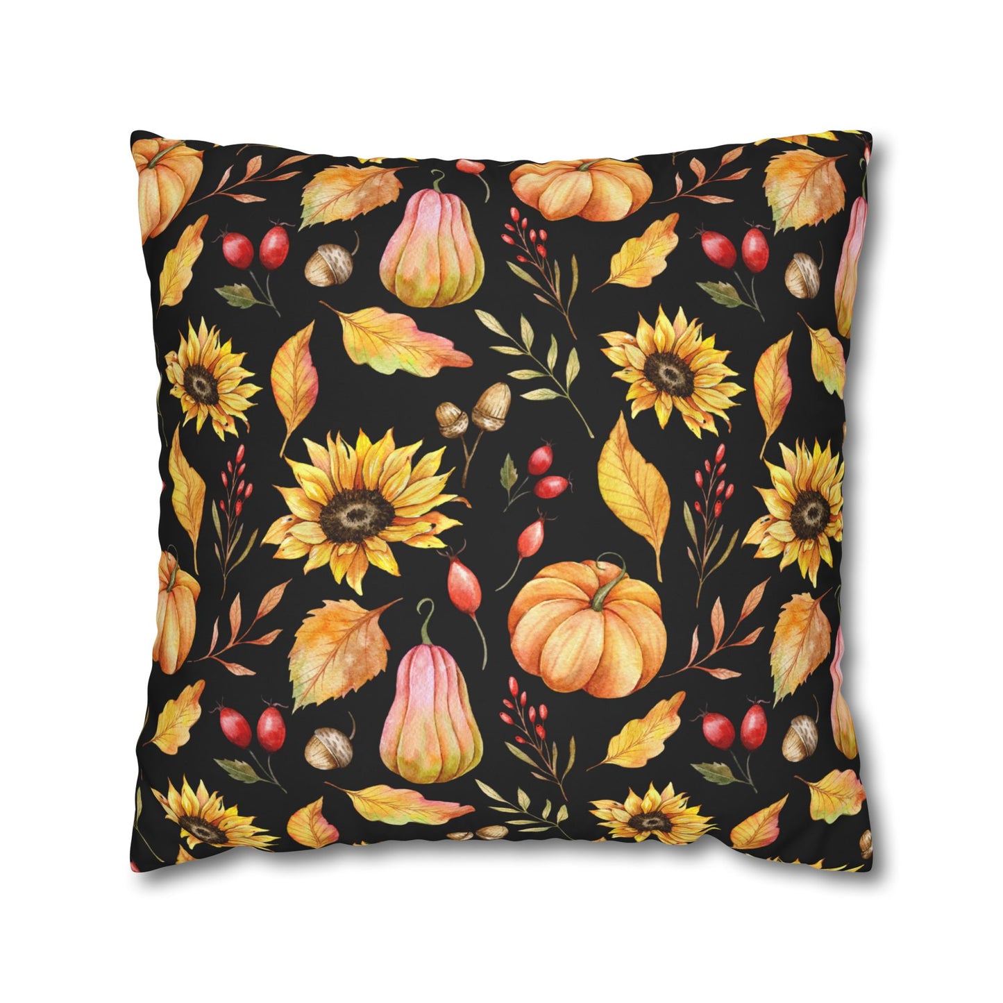 Autumn Floral Pillowcase, Cozy Fall Decor, Pillow Cover for Home, Thanksgiving Gift, Harvest Decor, Couch Throw Pillow