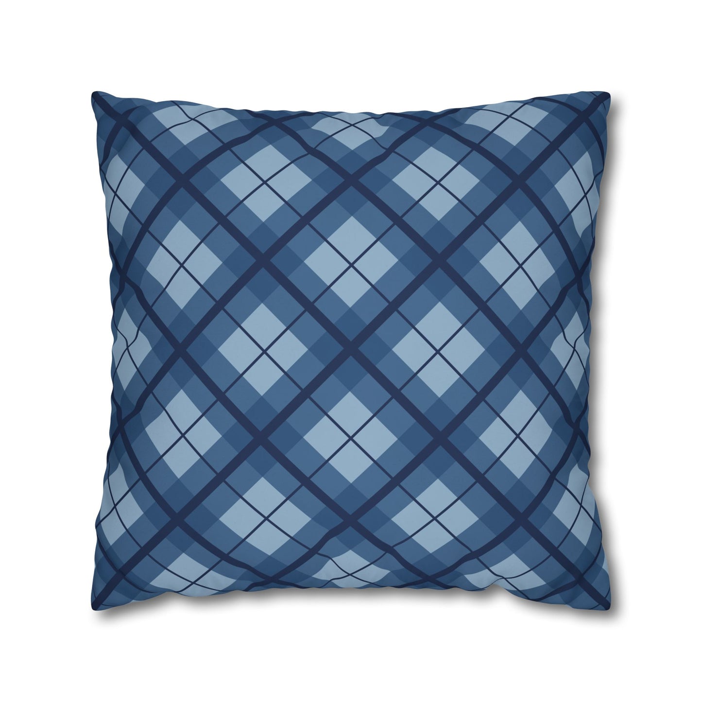 Plaid Poly Canvas Pillowcase, Cozy Home Decor, Throw Pillow, Couch Cushion, Living Room Accent, Nautical Gift, Birthday Decor