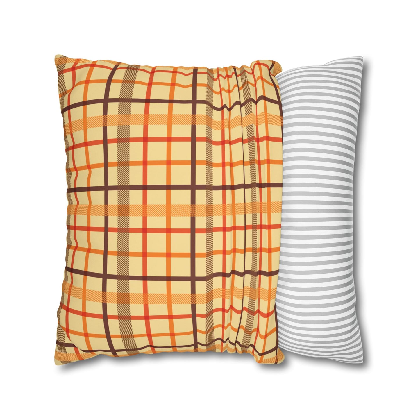 Autumn Plaid Pillowcase, Cozy Home Decor, Gift for Fall, Decorative Cushion Cover, Plaid Throw Pillow, Seasonal Home Accents