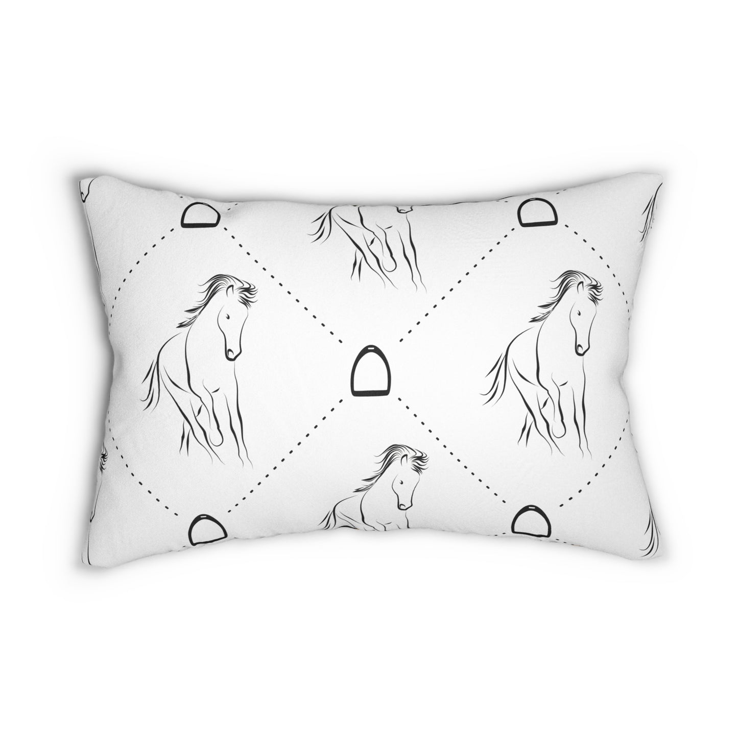 Equestrian Style Lumbar Pillow, Decorative Pillow for Horse Lovers, Home Decor, Gift for Equestrian, Cozy Cushion, Horse-Themed Pillow