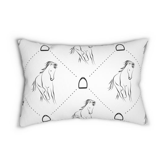 Equestrian Style Lumbar Pillow, Decorative Pillow for Horse Lovers, Home Decor, Gift for Equestrian, Cozy Cushion, Horse-Themed Pillow