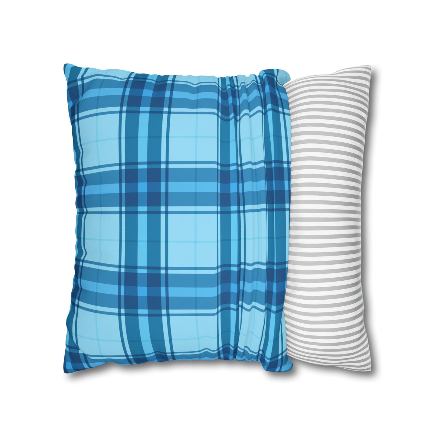 Plaid Blue Throw Pillowcase, Cozy Home Decor, Decorative Cushion, Accent Pillow, Living Room Style, Gift for Him or Her