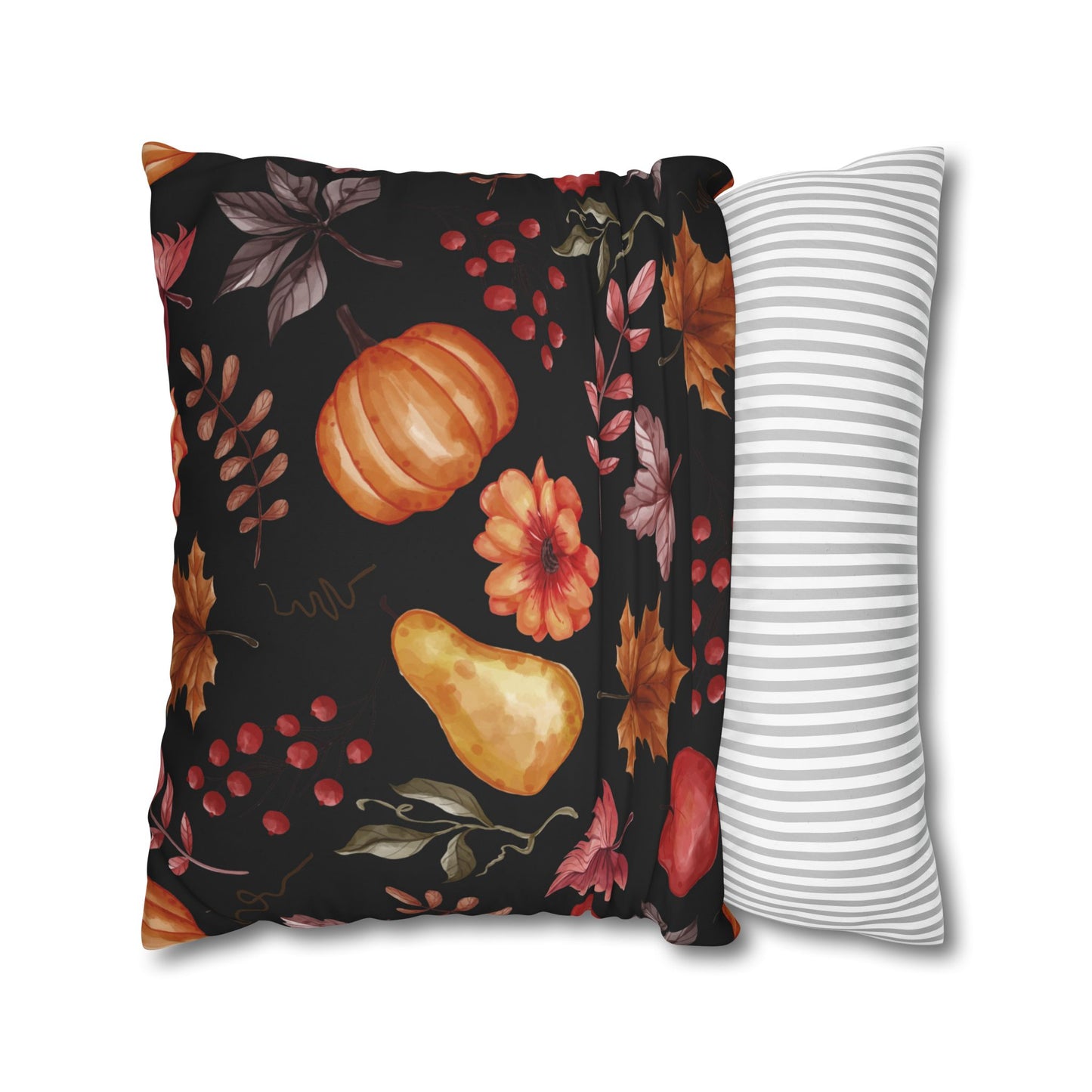 Fall Harvest Decorative Pillowcase, Cozy Home Decor, Autumn Cushion Cover, Thanksgiving Gift, Floral Throw Pillow