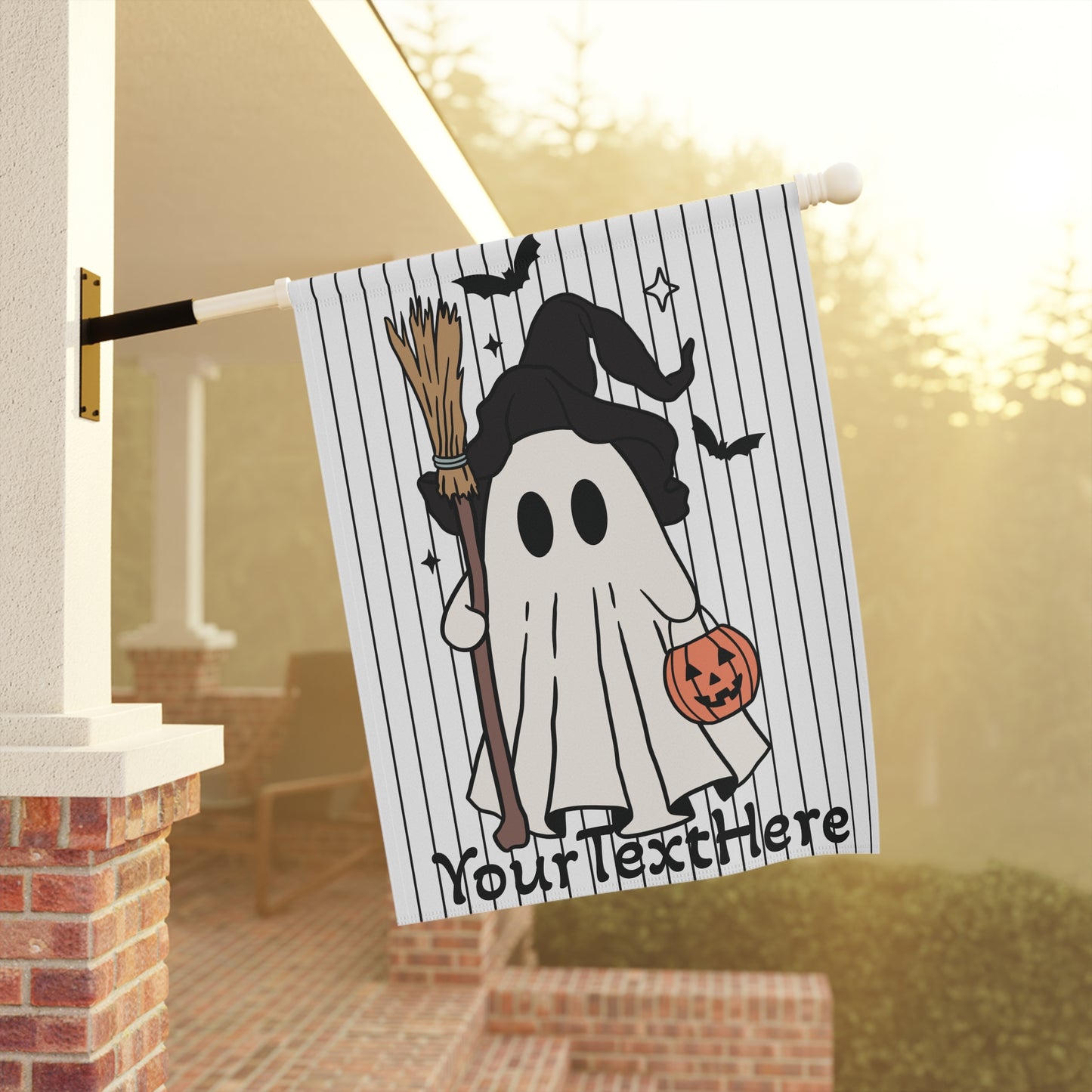 Garden Banner, Halloween Ghost Trick or Treat Pumpkin, Personalized Yard Flag, Fall Outdoor Decor, Spooky House Flag