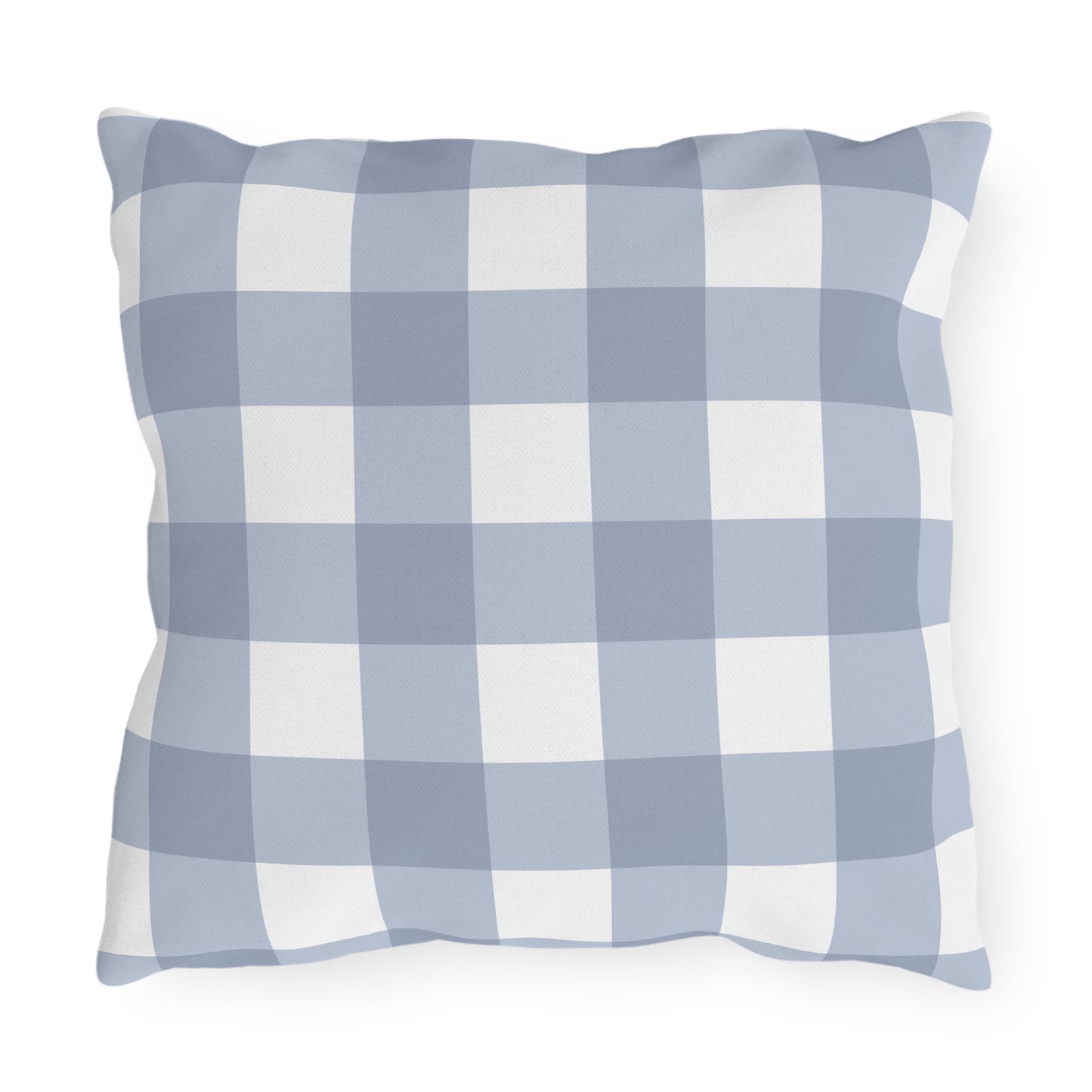 Coastal Blue Outdoor Pillows - Beachy Shell & Checkered Design for Patio Decor