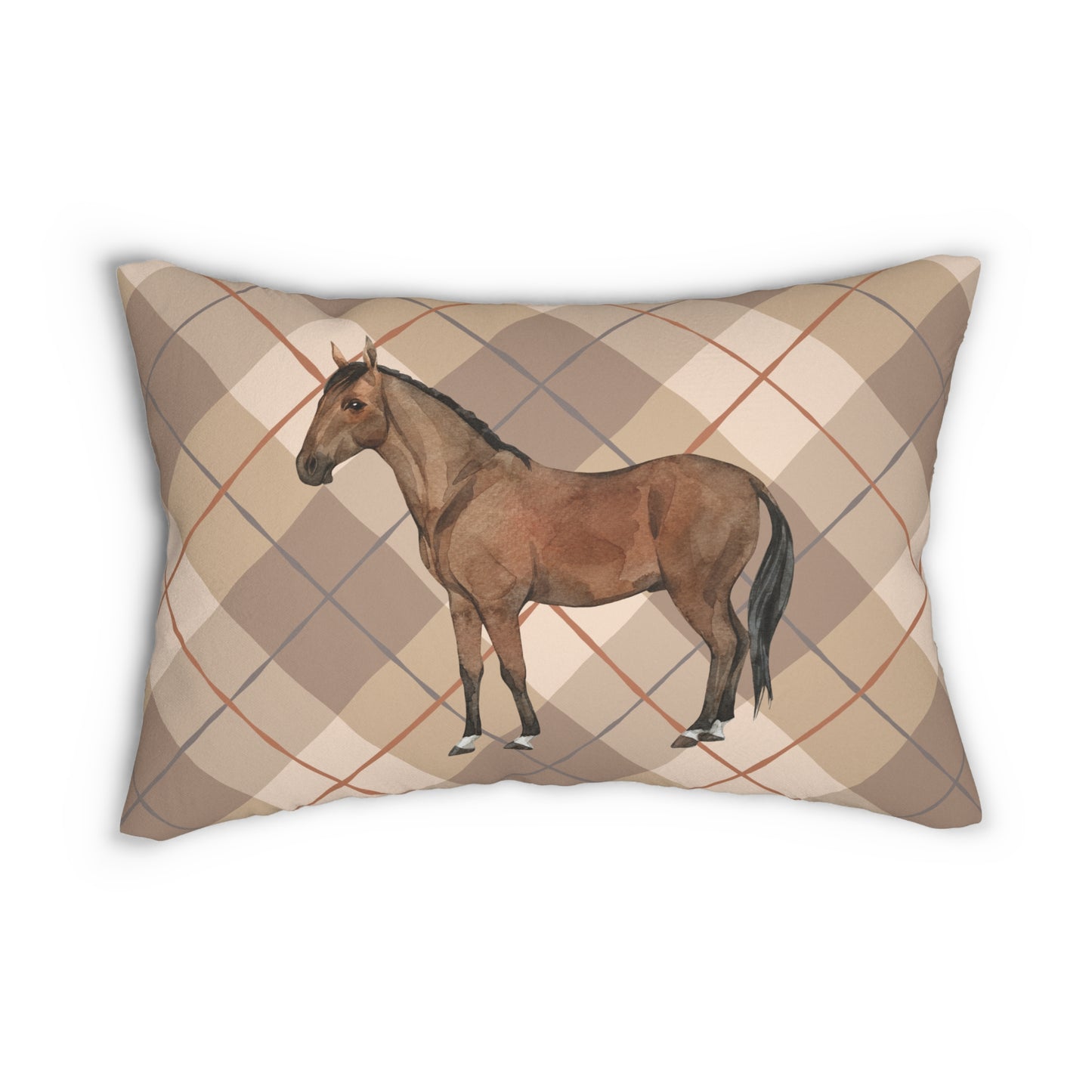 Rustic Horse Lumbar Pillow | Farmhouse Home Decor, Equestrian Gift, Cozy Couch Accent, Animal Lover's Decor, Unique Throw Pillow