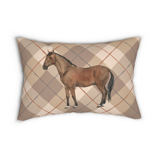 Rustic Horse Lumbar Pillow | Farmhouse Home Decor, Equestrian Gift, Cozy Couch Accent, Animal Lover's Decor, Unique Throw Pillow
