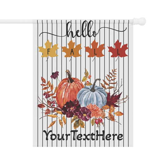 Fall Foliage Garden Banner, Autumn Welcome Flag, Floral House Decoration, Personalized Pumpkin Sign, Outdoor Seasonal Decor